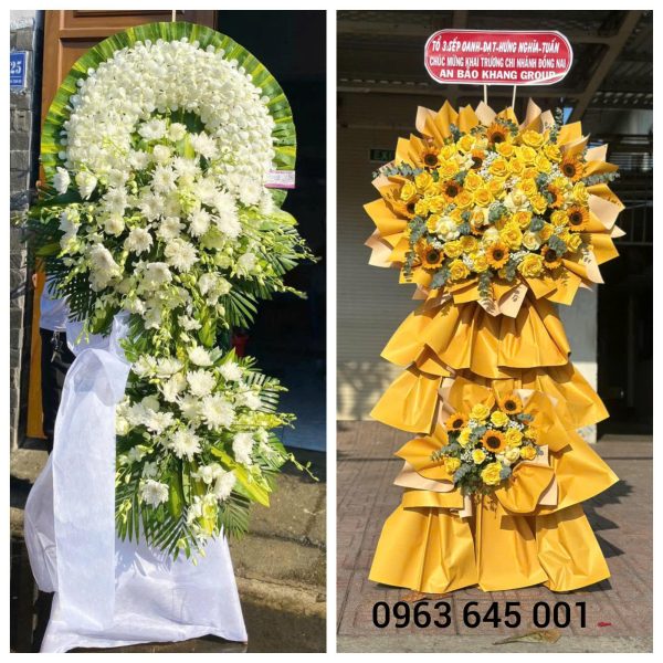 Mẫu hoa tang, hoa khai trương - tại Điện hoa phường An Bình